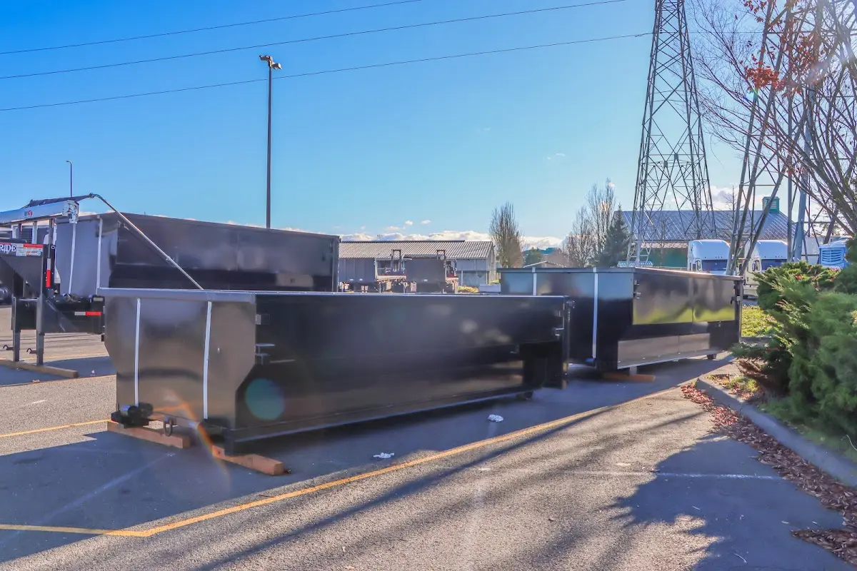 Roll-off dumpster ready for waste disposal at job site for 12 Yard Dumpster Rental in Santaquin